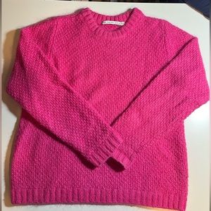Hot pink fuzzy And Other Stories pullover sweater
